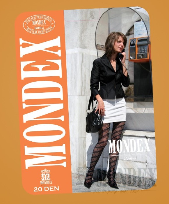 Ciorapi pantalon elasticizati cu model, 20 den - 956-1